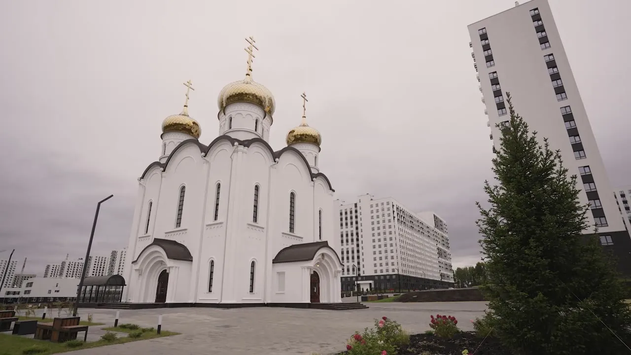 Кадр из ролика «Храм преподобного Вениамина Печерского»