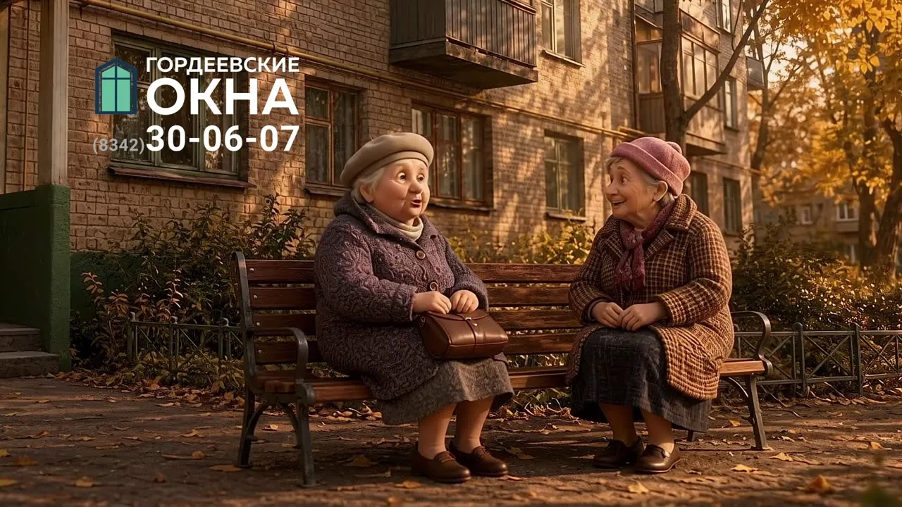 Кадр из ролика «Гордеевские окна — Пенсионеры»